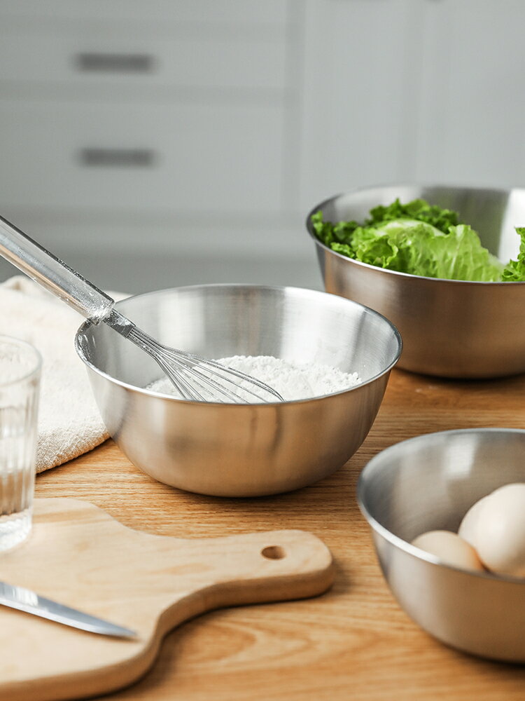 星光 304不銹鋼打蛋盆 家用廚房烘焙攪拌洗菜沙拉湯盆和面盆