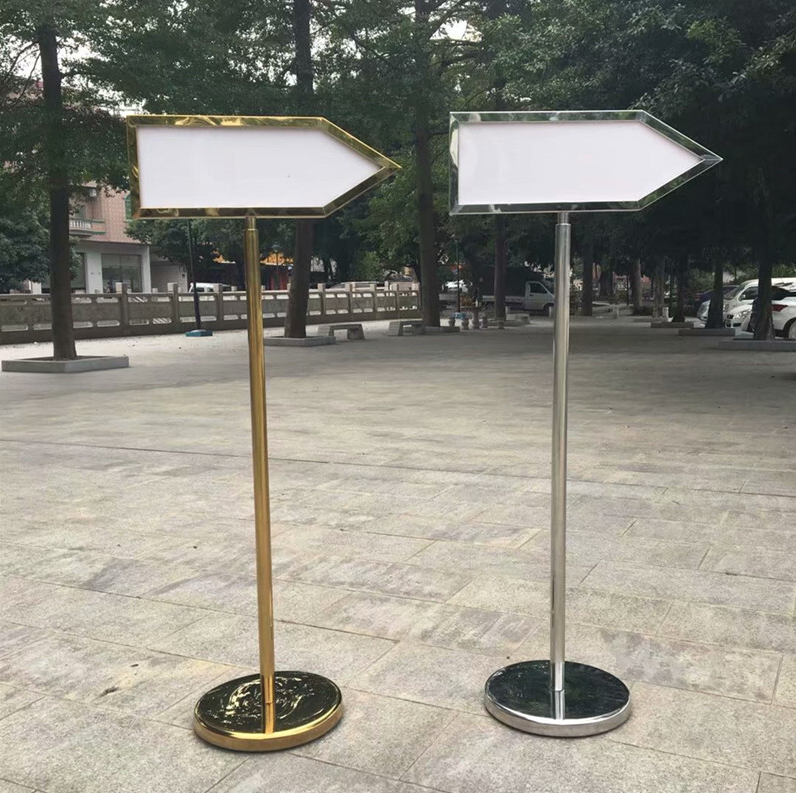 引導牌立式導向牌酒店雙面箭頭指示牌不銹鋼水牌廣告牌戶外指引牌