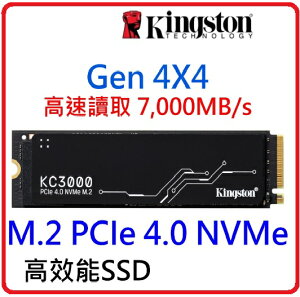 Kingston 512G KC3000 M.2 2280 PCIe 4.0 NVMe SSD 固態硬碟 SKC3000S/512G