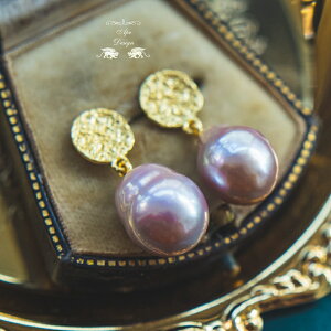戴珍珠耳環的少女 天然褶皺巴洛克淡水珍珠925銀時髦珍珠耳釘