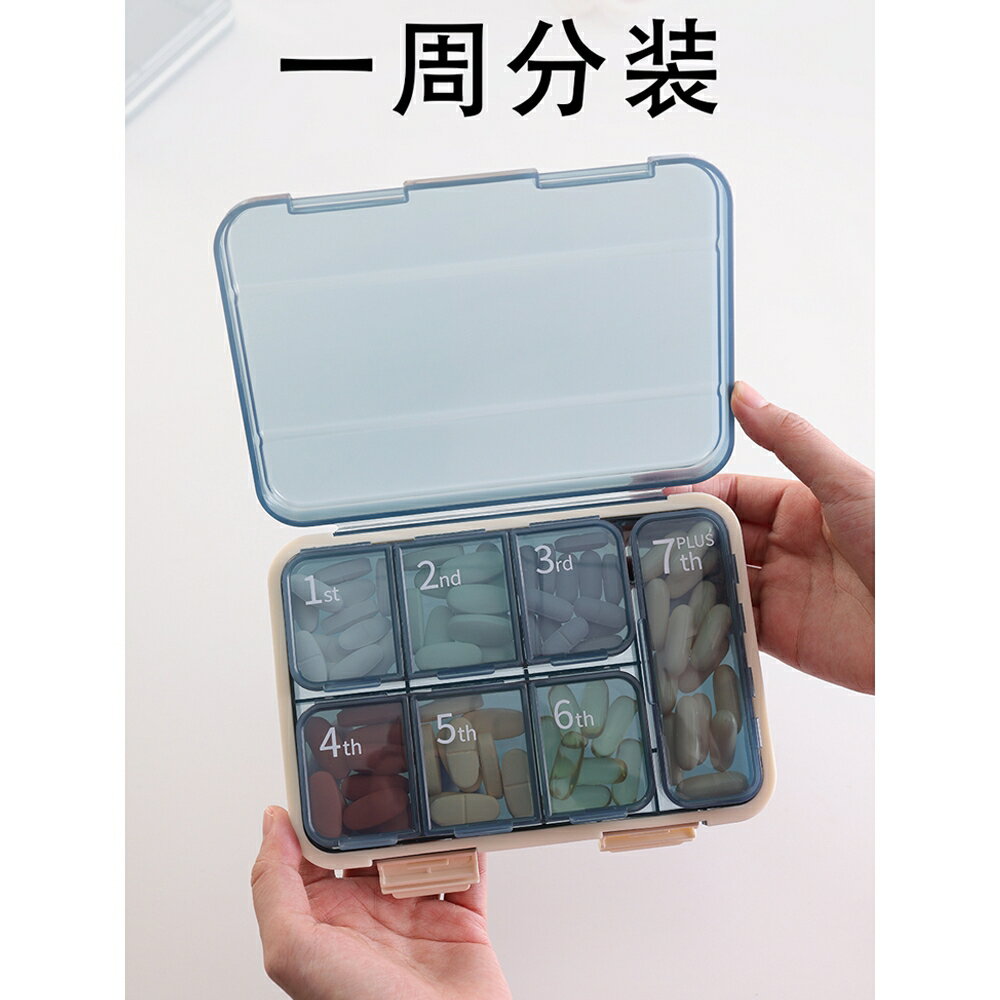 日本進口MUJIE藥盒便攜藥品分裝一周七天大容量分藥盒子分藥器