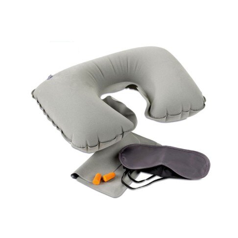 充氣式U型枕+眼罩組 午睡枕 午休睡眠 睡枕 護頸 旅行攜帶型護頸枕