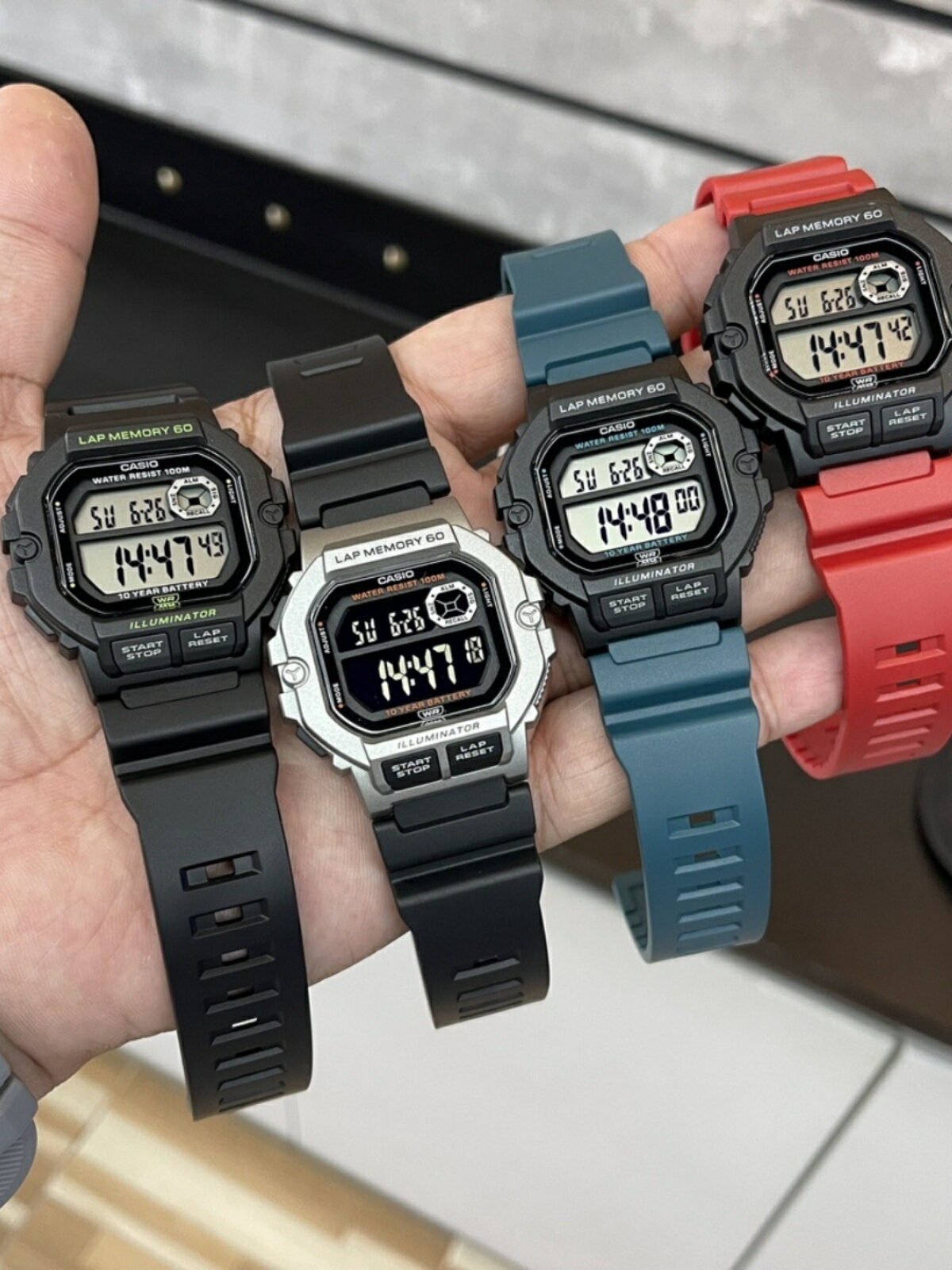 CASIO卡西歐小方塊手錶男復古學生運動功能WS-1400H-1A 1B 3A 4A【北歐居家生活】