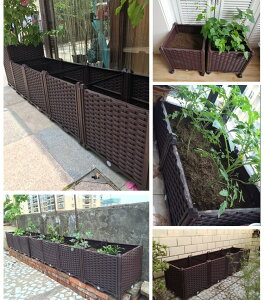 家庭陽颱種植箱自由組合多層塑料花箱種菜花盆園藝花箱