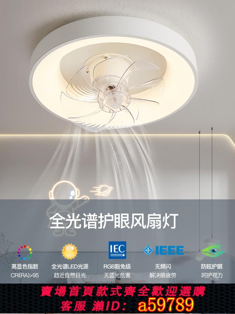 【臺灣公司 可打統編】主人房臥室吸頂風扇燈全光譜護眼光源360度全銅電機變頻智慧語音