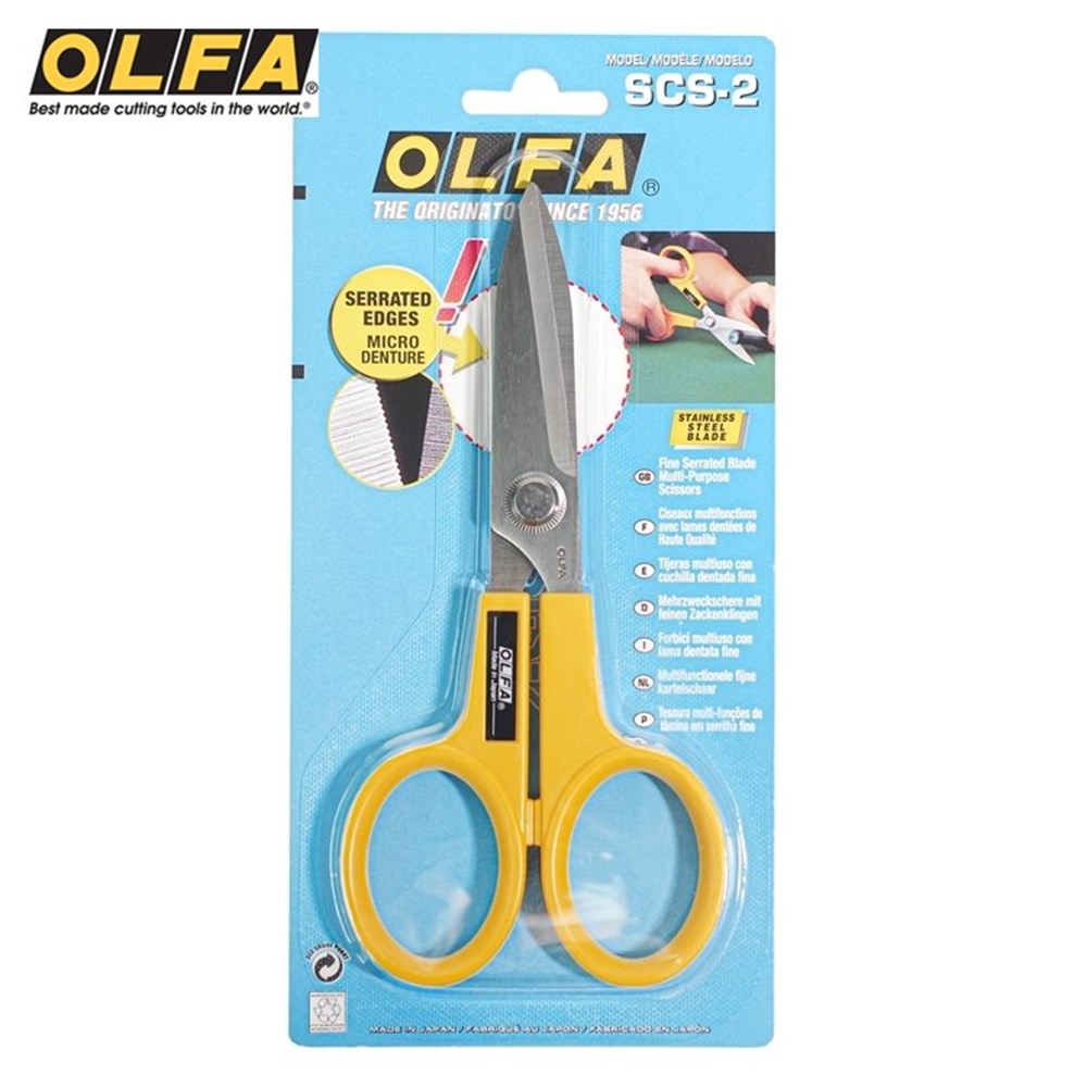 耀您館★日本製OLFA防逃布剪刀防滑不鏽鋼剪刀SCS-2(布不易滑動鋸齒剪刀)縫紉剪刀布剪布料剪刀手工藝剪刀縫紉工具【APP下單點數4倍送】