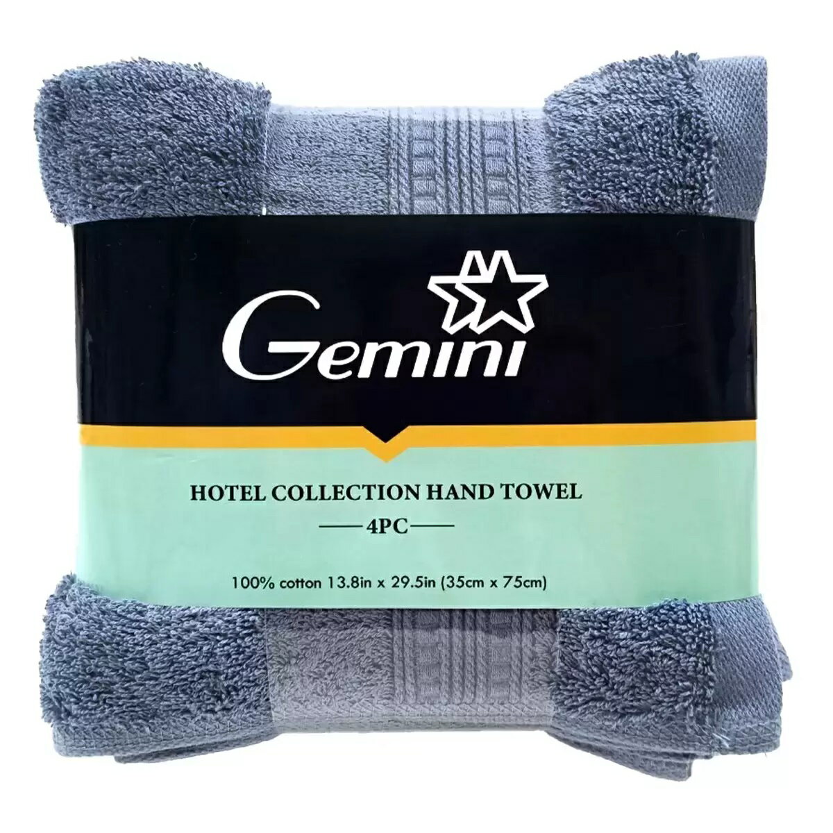 Gemini 飯店毛巾 4入組 35公分 X 75公分 藍(兩組)