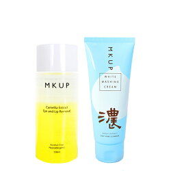 卸妝洗顏雙效1+1組★MKUP 美咖 山茶花修護眼唇卸妝液+深層淨白泡泡洗面乳