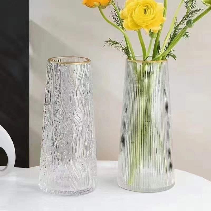 花瓶簡約創意透明玻璃花瓶桌面水養玫瑰鮮花瓶北歐ins風客廳插花擺件