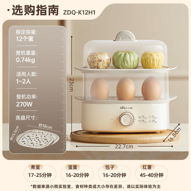 【雲渡小鋪】【熱賣小家電】 旋鈕可定時 高溫保 雙層蒸 早餐ZDQ-K1