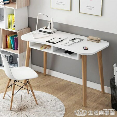 ins北歐簡約家用電腦臺式書桌學生寫字臺辦公現代臥室小戶型桌子 生活樂事館NMS 清涼一夏鉅惠