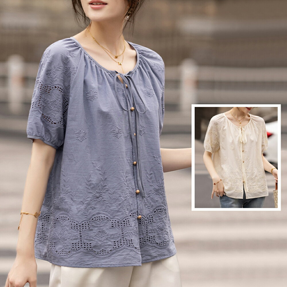 ＊ORead＊小香風鏤空小眾襯衫上衣(2色S~4XL)