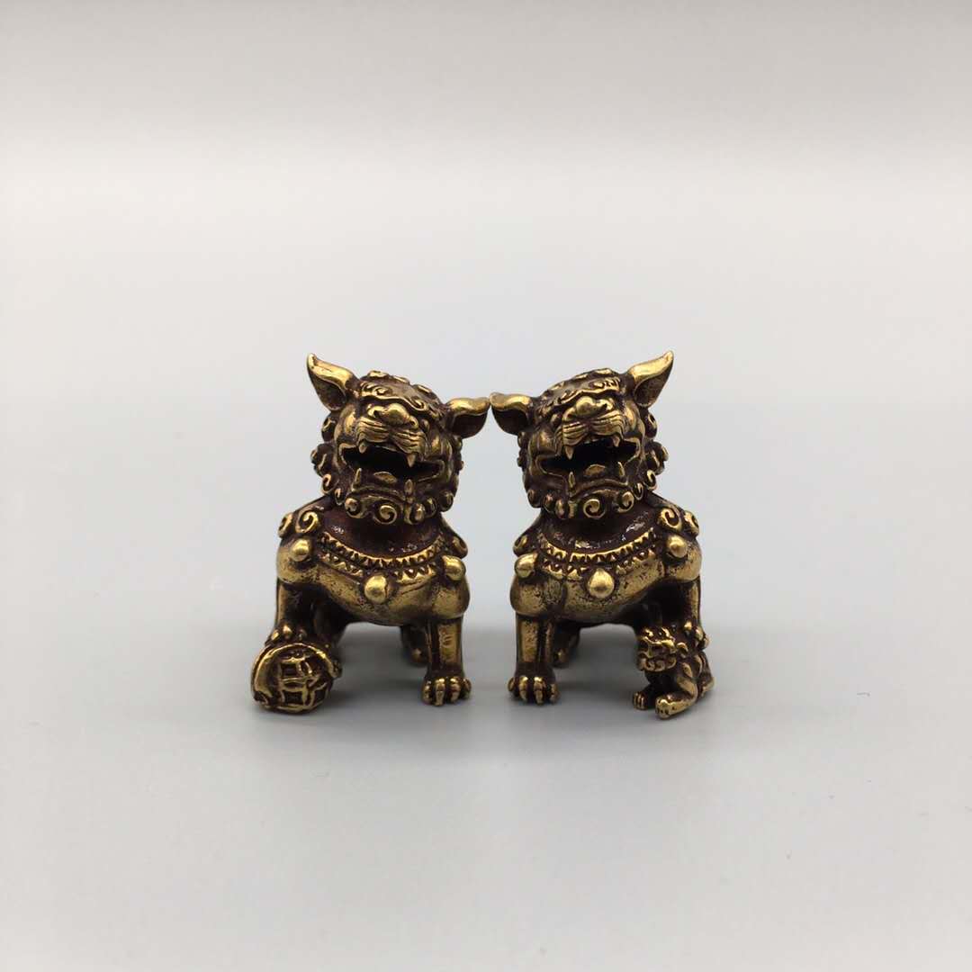 仿古做舊純銅實心招財鎮宅貔貅一對桌面辦公室擺件古玩銅器收藏