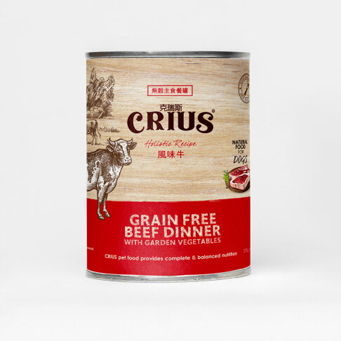 【CRIUS 克瑞斯】全齡犬罐 天然紐西蘭 低敏無穀 單一純肉 主食罐 風味牛 375G 0