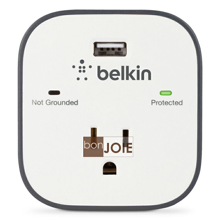 <br/><br/>  ::bonJOIE:: 美國貝爾金 Belkin 1-Outlet Surge Protector with USB 迷你單孔插座 防突波 電源延長線<br/><br/>