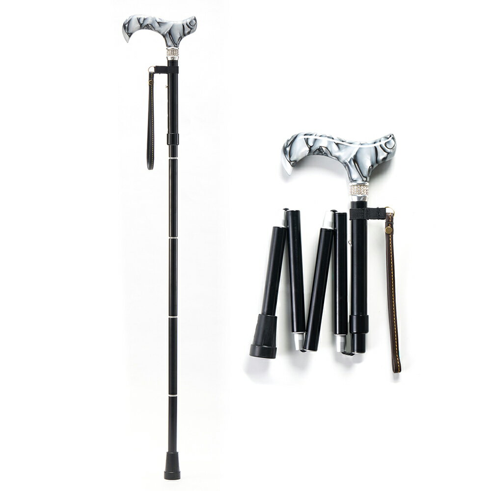 Merry Sticks 悅杖 皇家系列施華洛世奇水晶 EZjoint折疊手杖-銀箔黑 (單支)_輔具【杏一】