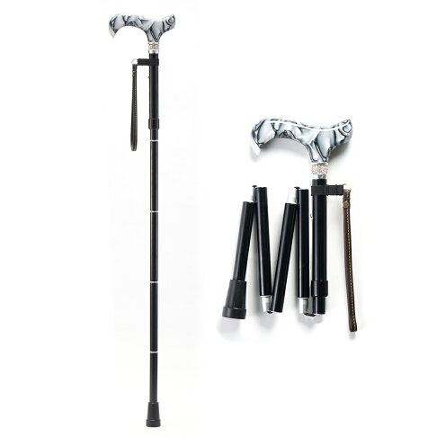 Merry Sticks 悅杖 皇家系列施華洛世奇水晶 EZjoint折疊手杖-銀箔黑 (單支)_輔具【杏一】 0