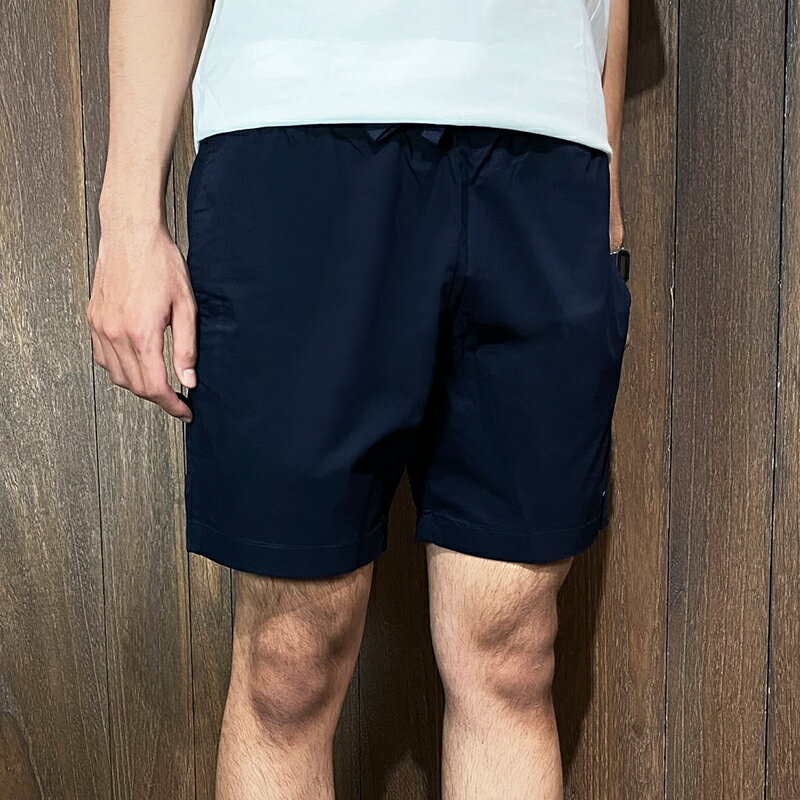 美國百分百【全新真品】Tommy Hilfiger 短褲 棉質 綁繩 男款 TH 休閒褲 logo 深藍 CV91