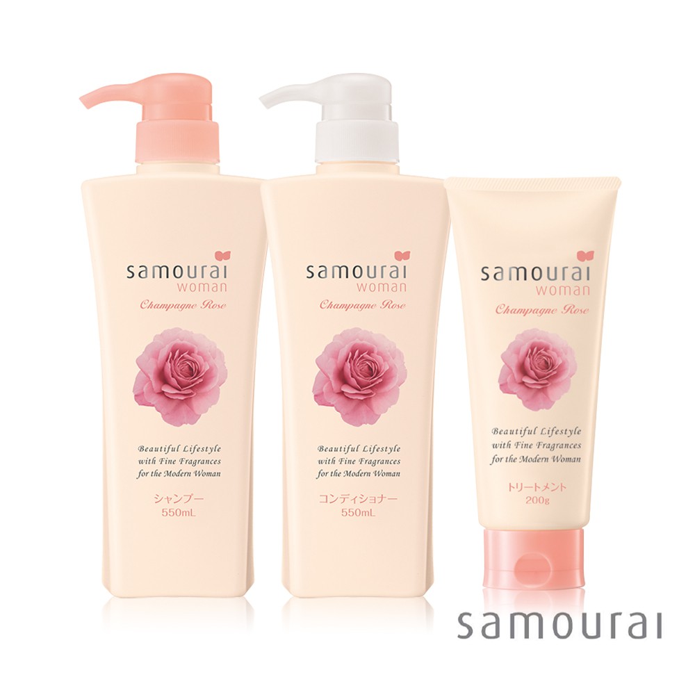 【Samourai】香檳玫瑰-洗髮精/潤絲精/護髮素