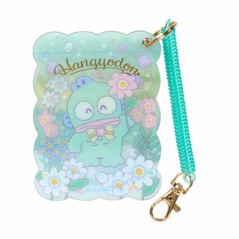 asdfkitty*人魚漢頓 鮮花 票卡套附線圈鑰匙圈 證件套 悠遊卡套-日本正版商品