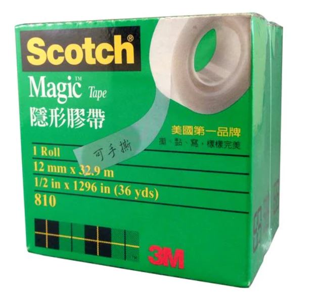 3M™ Scotch® 12mm×32.9m 紙盒裝 隱形膠帶補充包 810