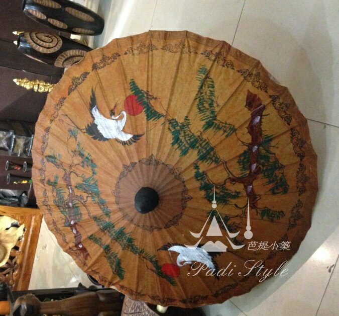 泰國手工藝品 清邁純手工彩繪雨傘油紙傘 泰國雨傘 壁飾