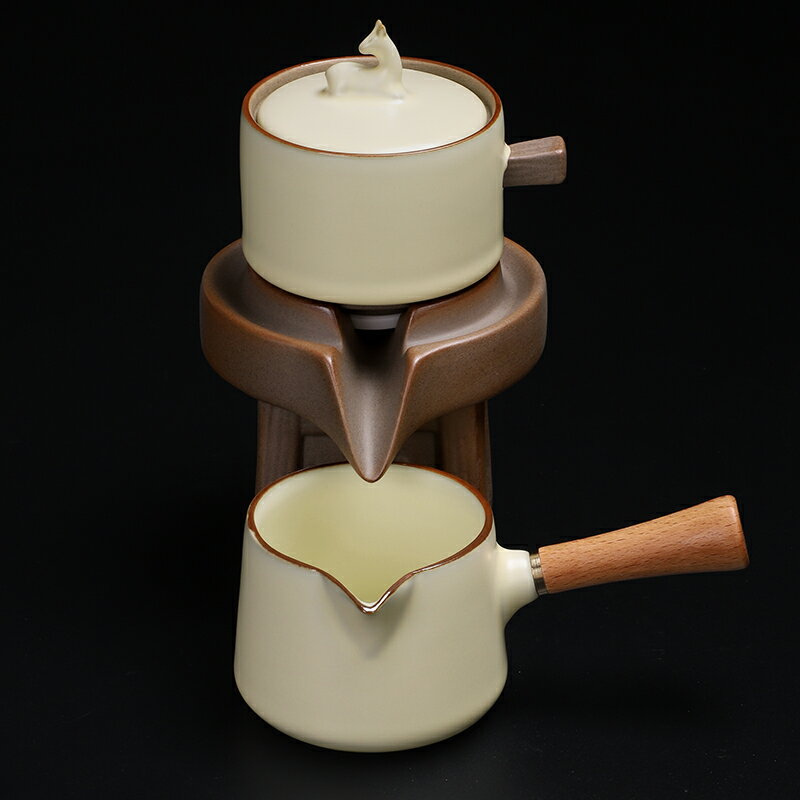自動泡茶杯 泡茶杯 陶福氣 黃汝窯自動泡茶器公道杯