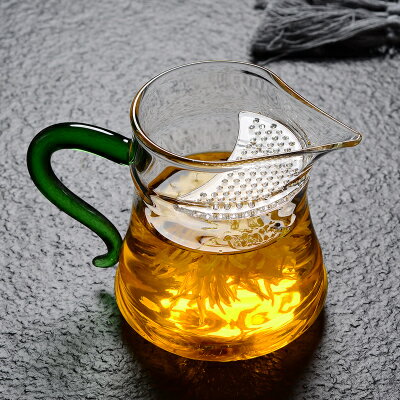 月牙過濾茶杯玻璃泡茶壺小容量高硼硅日式茶具一體公道杯茶水分離