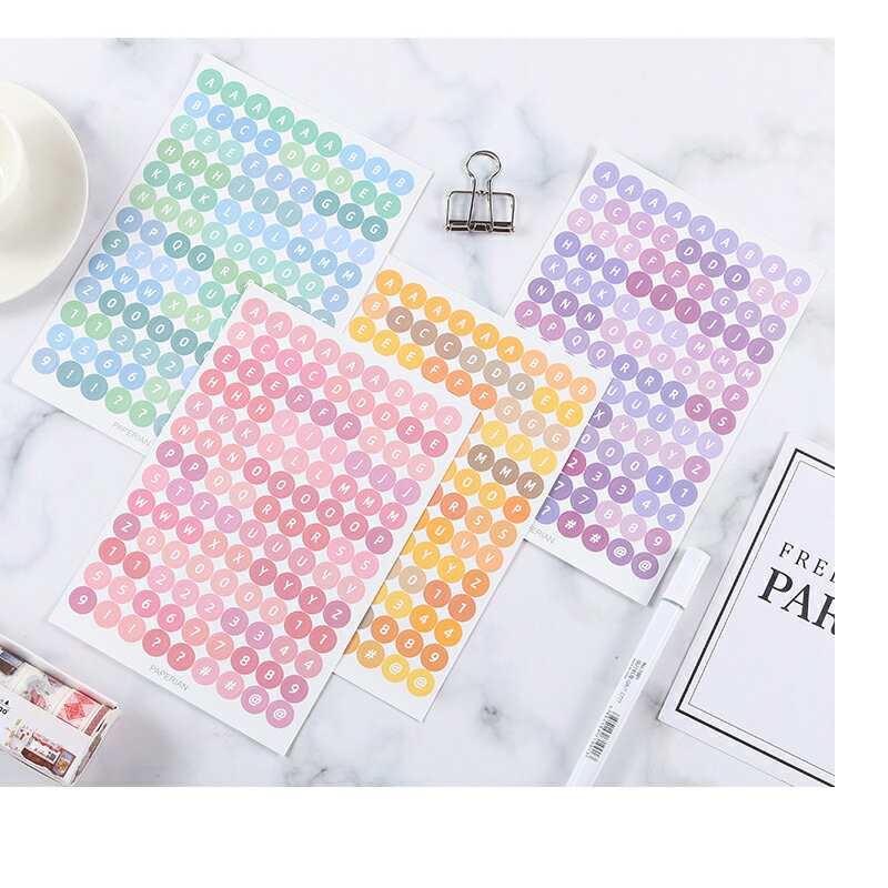 漸變字母貼紙【E043】台灣出貨 居家 卡片手帳貼紙彩色字母數字貼紙 清新字符貼紙 手作相冊物品裝飾貼畫貼紙 3