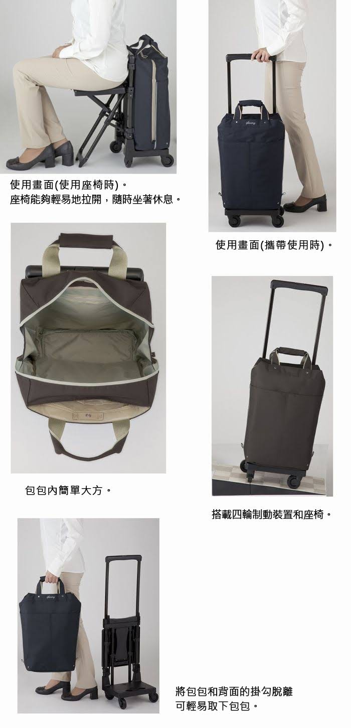 日本【SWANY】隨身行李箱附椅(輕巧)/購物車附椅 521-577 4