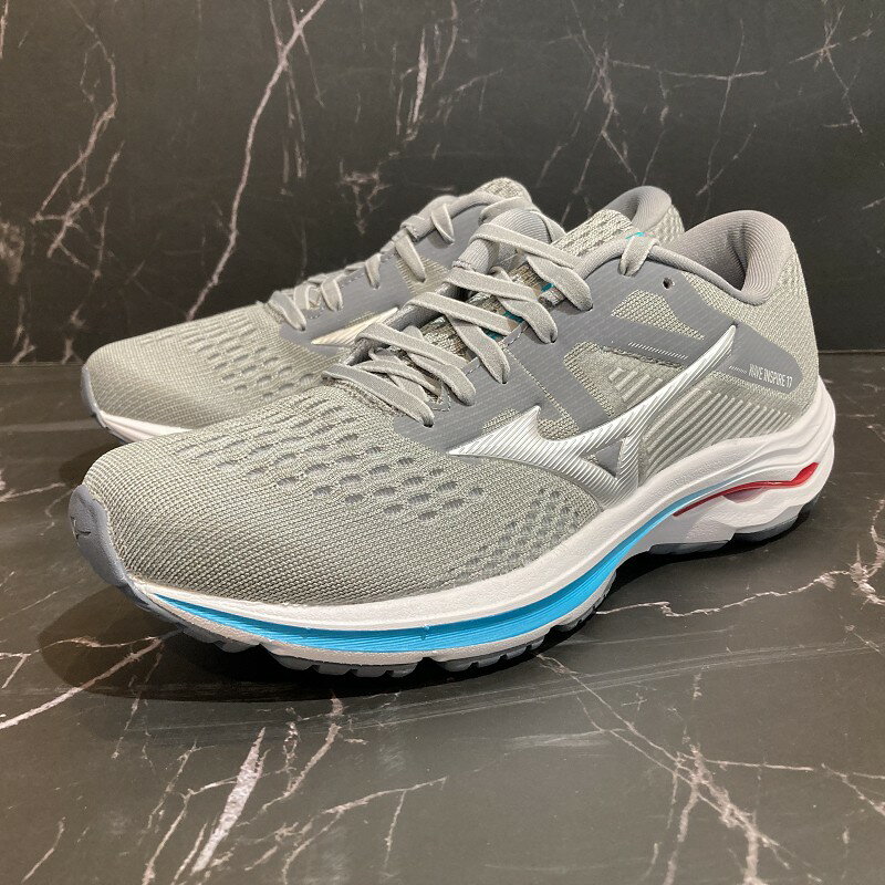 美津濃 MIZUNO WAVE INSPIRE 17 女慢跑鞋 灰 J1GD214494 慢跑鞋 馬拉松