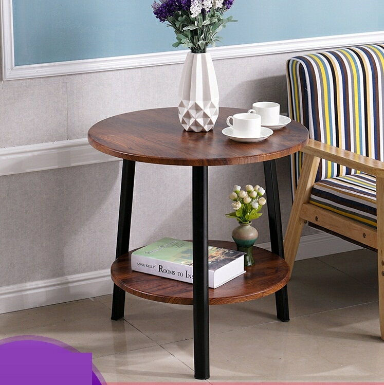 邊幾現代簡約小茶幾雙層桌子沙發邊桌床頭小圓桌陽臺桌小戶型角幾 曼慕