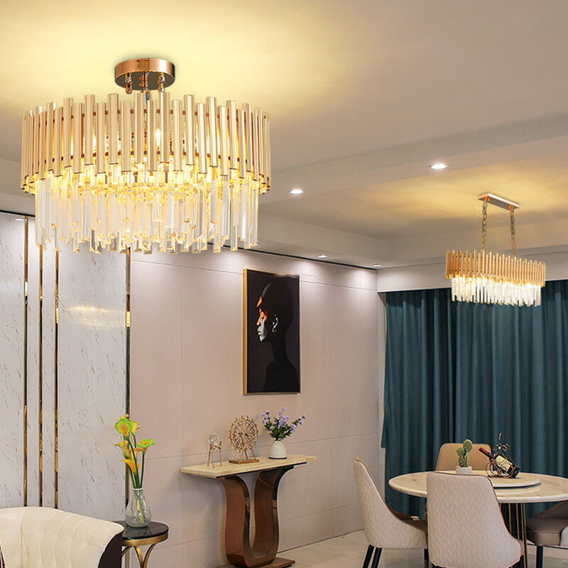【優選百貨】后現代創意個性大氣水晶燈簡歐客廳臥室餐廳書房圓形輕奢裝飾吊燈