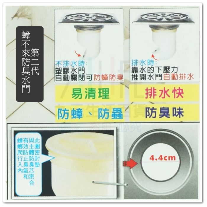 【九元生活百貨】蟑不來防臭水門/第二代 防蟑水門 排水孔 落水孔 落水頭 地漏 6