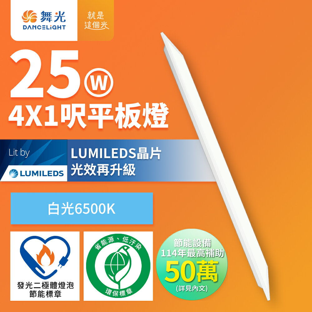 買一送一【DanceLight 舞光】節能環保雙認證 LED柔光平板燈 4呎X1呎 25W 輕鋼架面板燈(白光D-41PD25D-EGR1)