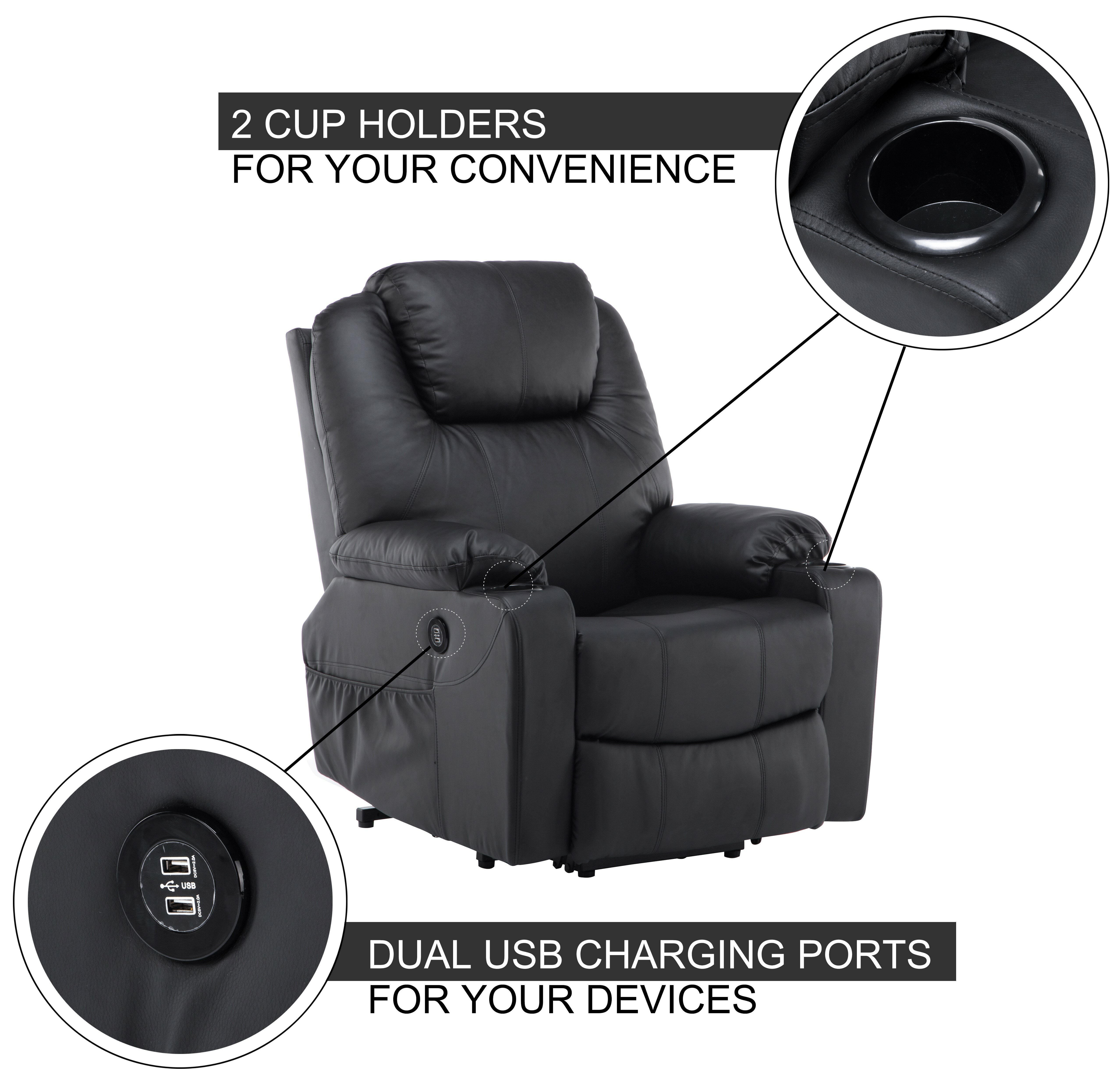 mcombo: Mcombo Electric Power Lift Massage Sofa Recliner Heated Chair ...