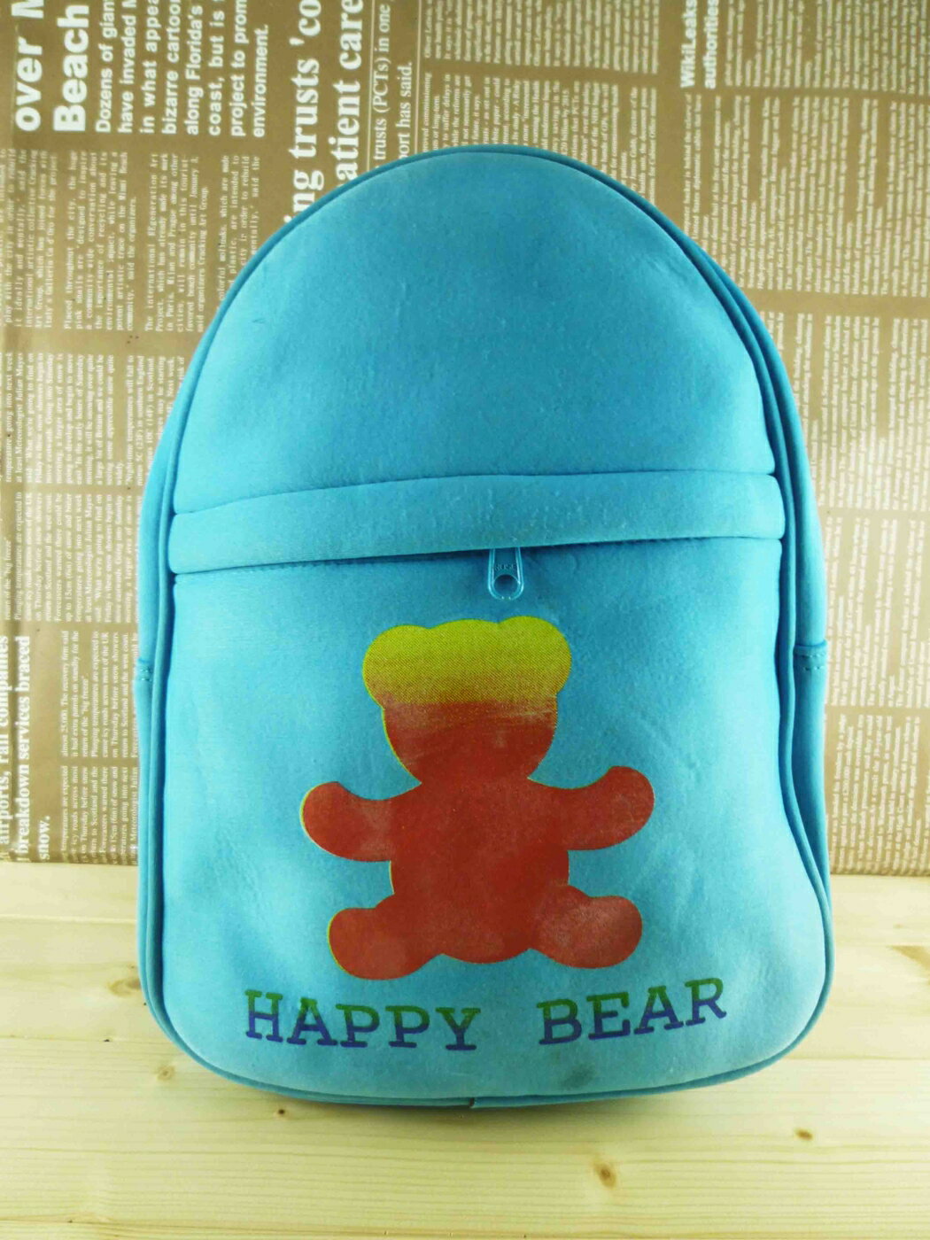 【震撼精品百貨】日本綜合熊 HAPPY BEAR 後背包 藍 震撼日式精品百貨
