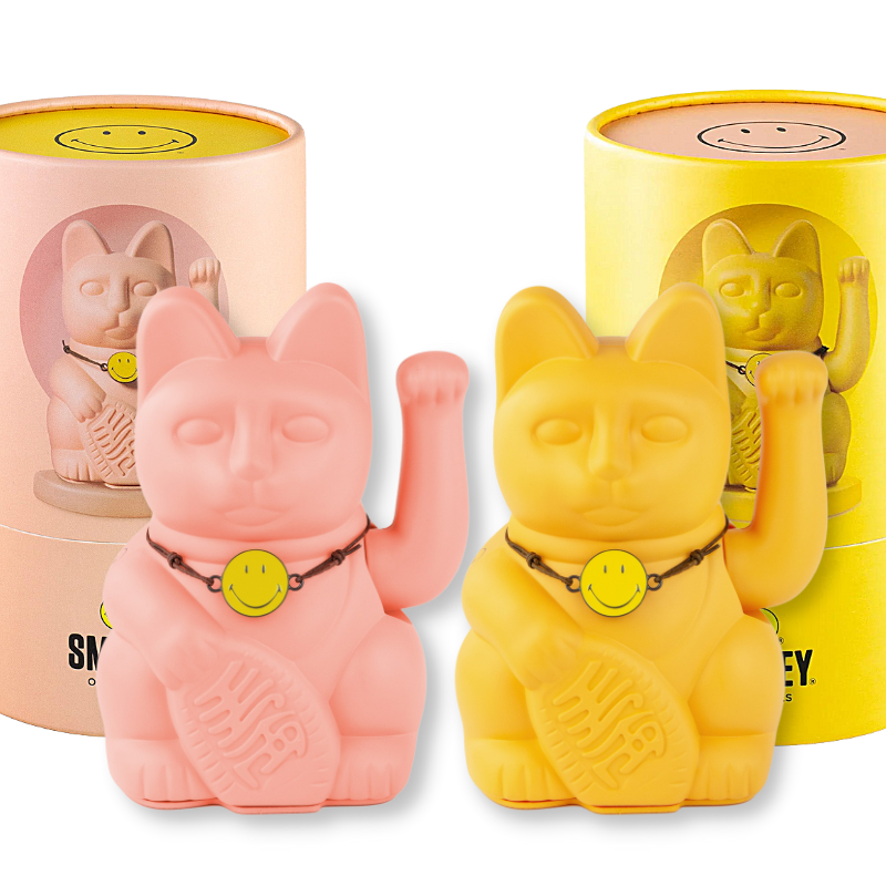 德國 DONKEY xSMILEY 聯名招財貓 🐈 2色 聯名款 送禮 擺飾 自動招手 笑臉 幸運【心心哈德】現貨 全館499超取免運｜全場下殺★滿額再享折扣