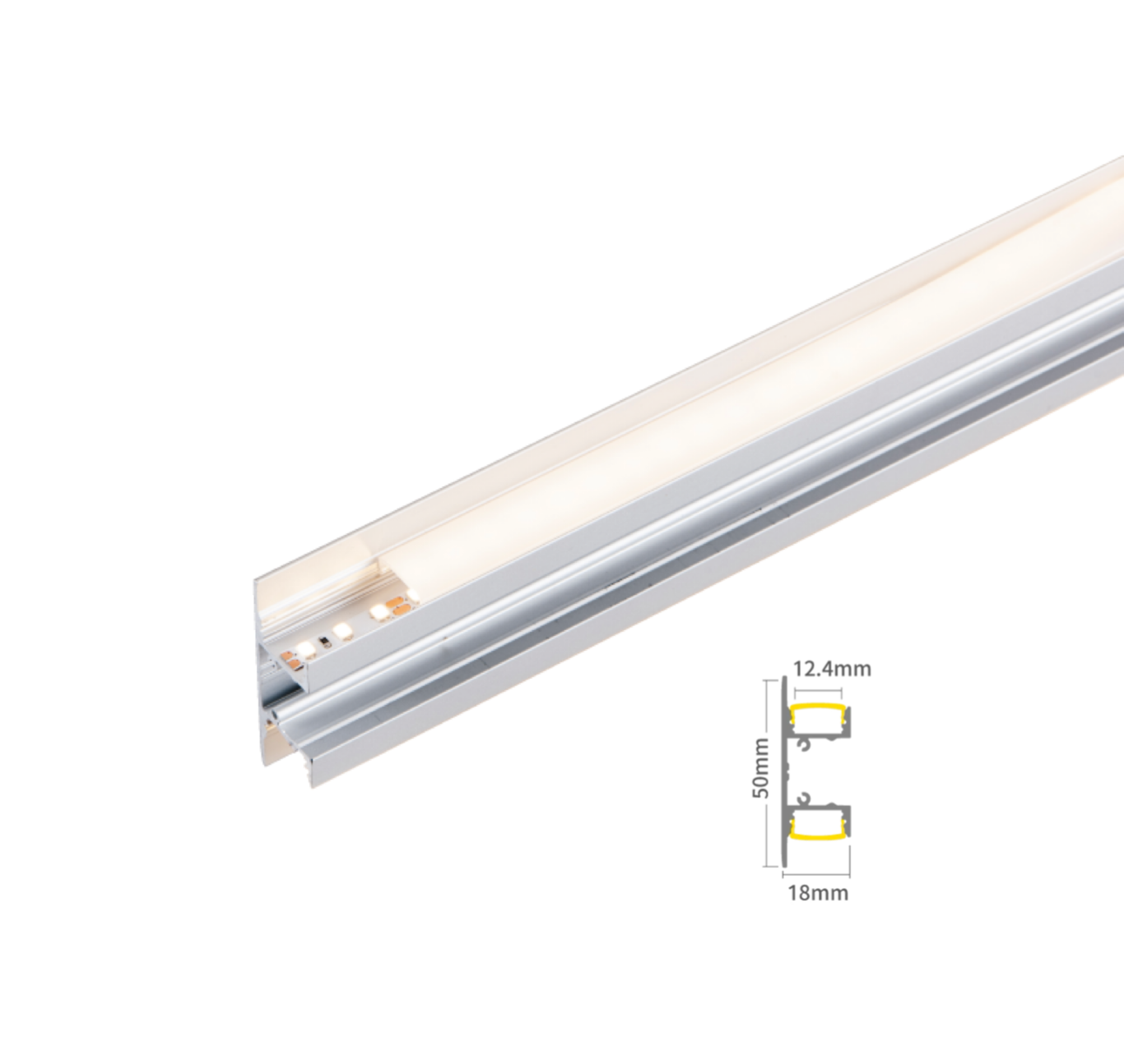 好時光～舞光 鋁槽燈系列 上下發光鋁槽燈具1850 1米 2米 可搭配COB 2835 240P軟條燈 （可訂製尺寸）