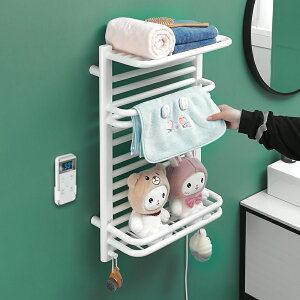 智能電熱毛巾架浴室烘干置物桿殺菌晾衣架衛生間家用加熱浴巾架