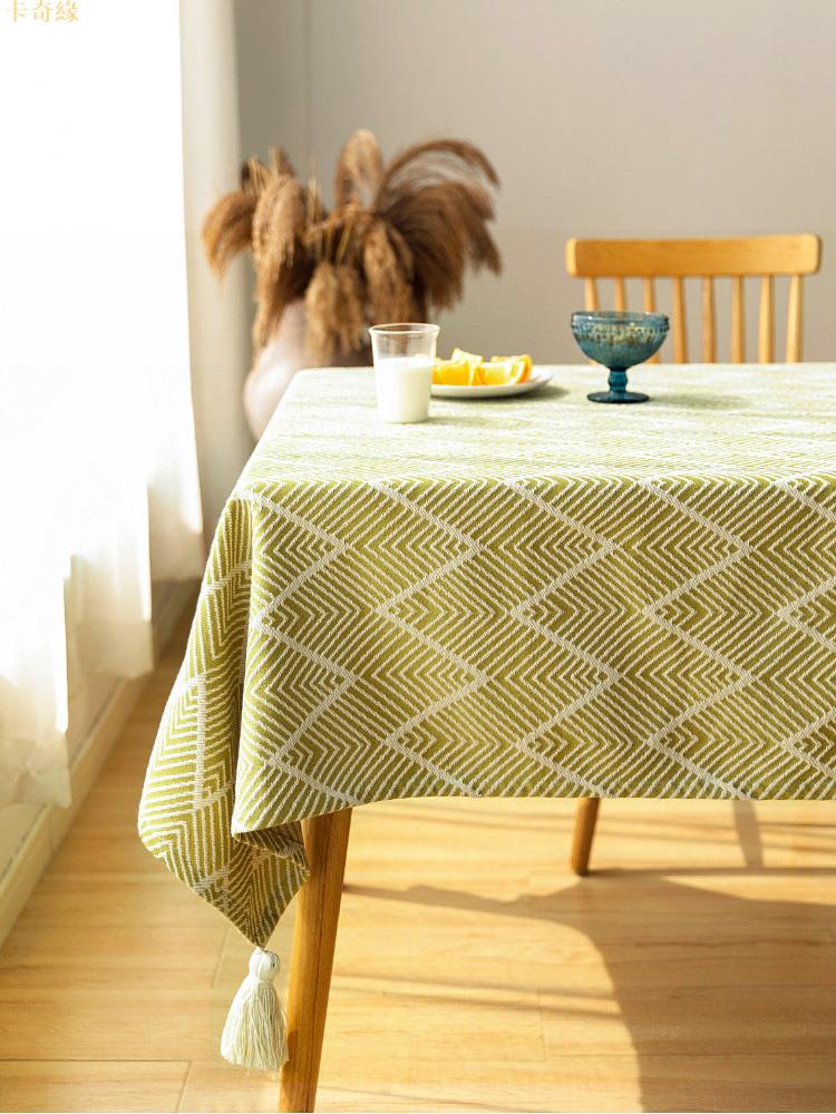 桌布輕奢高級感氛圍感北歐棉麻布藝餐桌桌布書桌茶幾臺布ins風