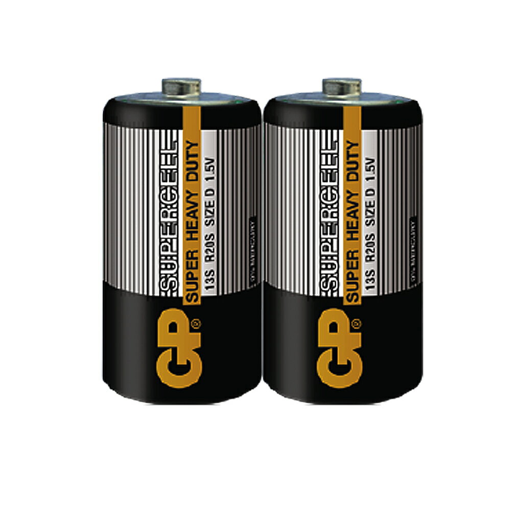 【超霸GP】超級環保1號(D)碳鋅電池2粒裝(1.5V電池)