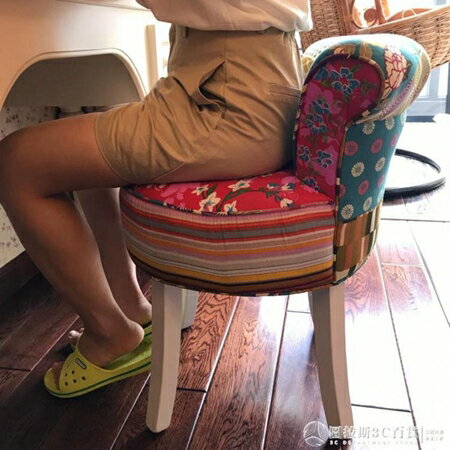 歐式梳妝凳靠背布藝實木梳妝臺椅子美甲凳子臥室凳現代簡約化妝凳 《圖拉斯》 清涼一夏鉅惠