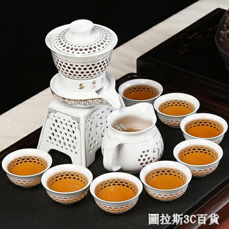 家用創意懶人半全自動旋轉出水6人功夫茶具茶杯青瓷迷你泡茶器 圖拉斯3C百貨 清涼一夏鉅惠