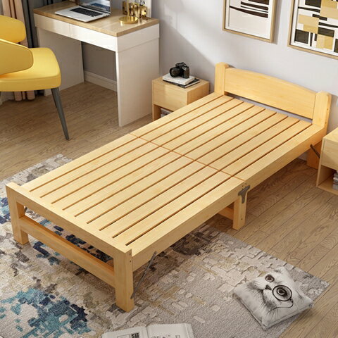 折疊床單人床1.2米簡易床兒童午休床成人雙人家用實木板式床小床xw 清涼一夏钜惠
