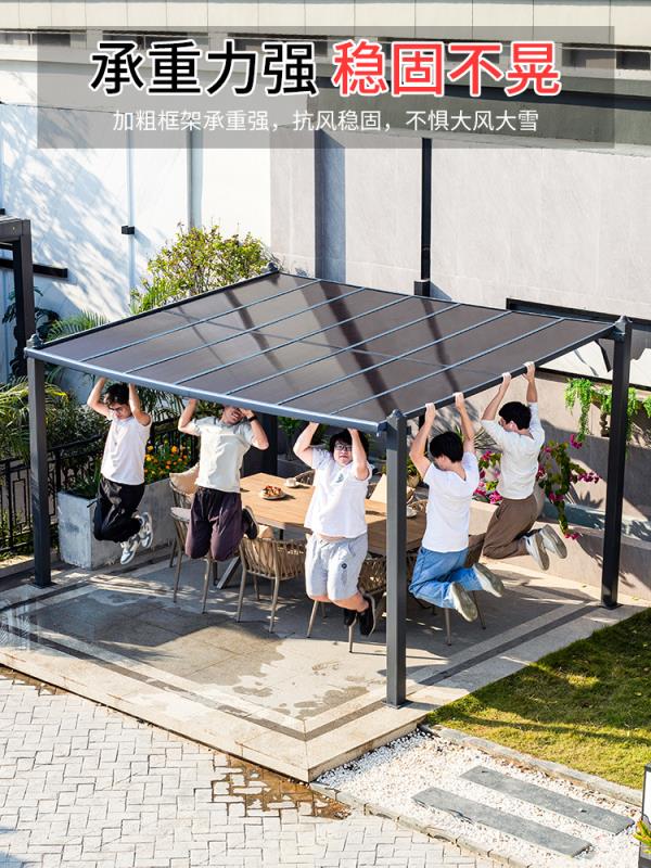 免運 可開發票 鋁合金遮陽棚 涼亭組裝亭子 別墅庭院戶外雨棚 花園後院子室外停車棚