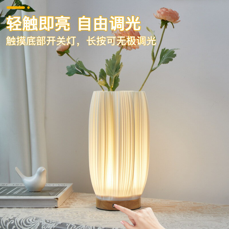 限時下標！免運 創意燈 檯燈 跨境充電臺燈USB小夜燈床頭氛圍燈實木護眼裝飾3D臥室創意擺件八折下殺 打骨折 可開發票 加客服賴享受巨額減免金牌保障