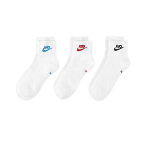 【手刀下單🤩滿額折扣進行中~~】 Nike 白色 紅藍黑 基本款 薄款 三雙入 中筒襪 男女款 H5938【新竹皇家DX5074911】