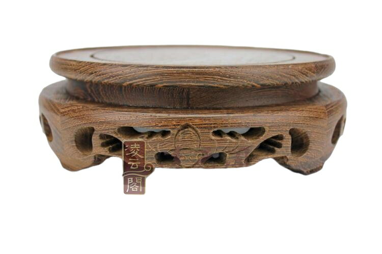 木雕刻黑翅木蝙蝠形底座奇石玉器古玩茶具木托花瓶盆景 4