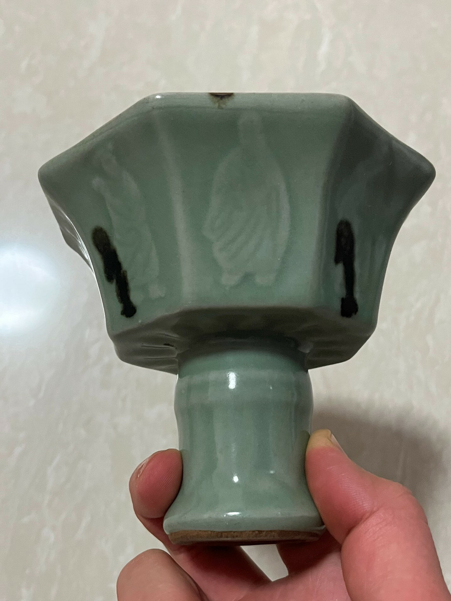老窯瓷高足杯，喜歡可以直接拍，直徑11.5厘米，高10厘米
